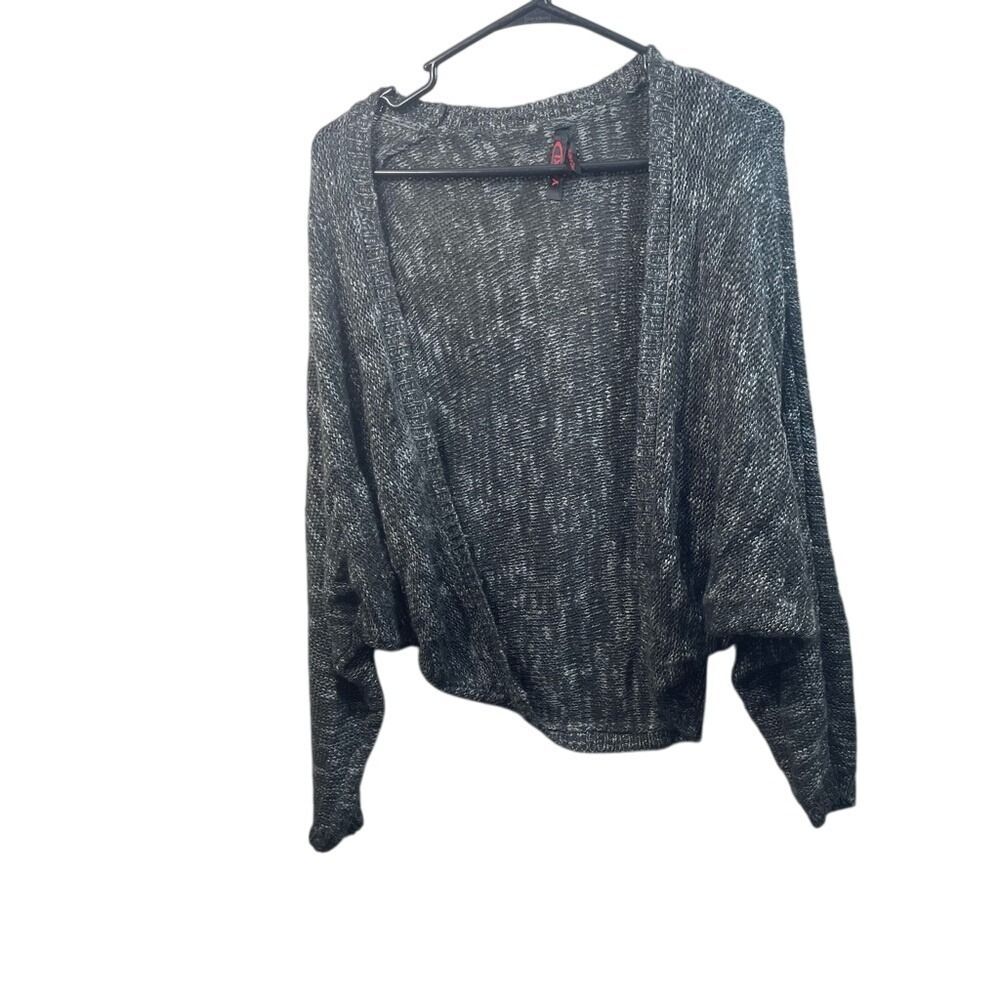 Yoki Gray Open Front Knit Cardigan Sweater Lightweight Slouchy Fit M‎ Whimsigoth